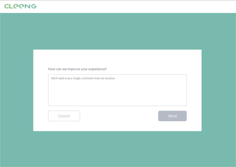 Example of follow-up question capture page NPS. The design is the same as the checkout page and done automatically.
