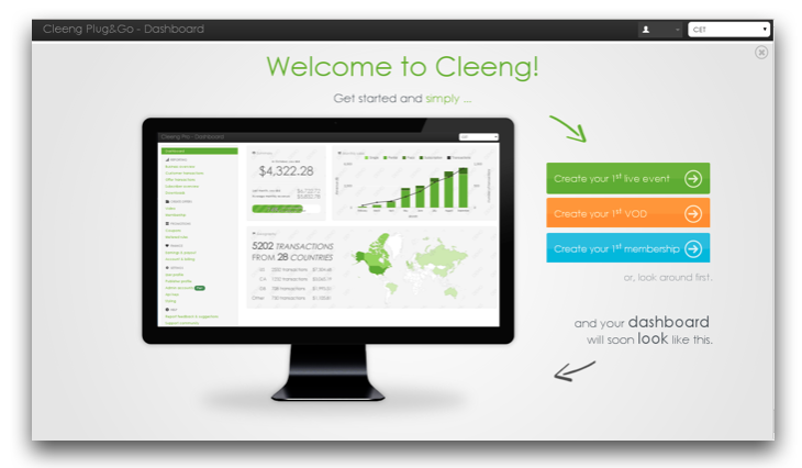 Cleeng dashboard