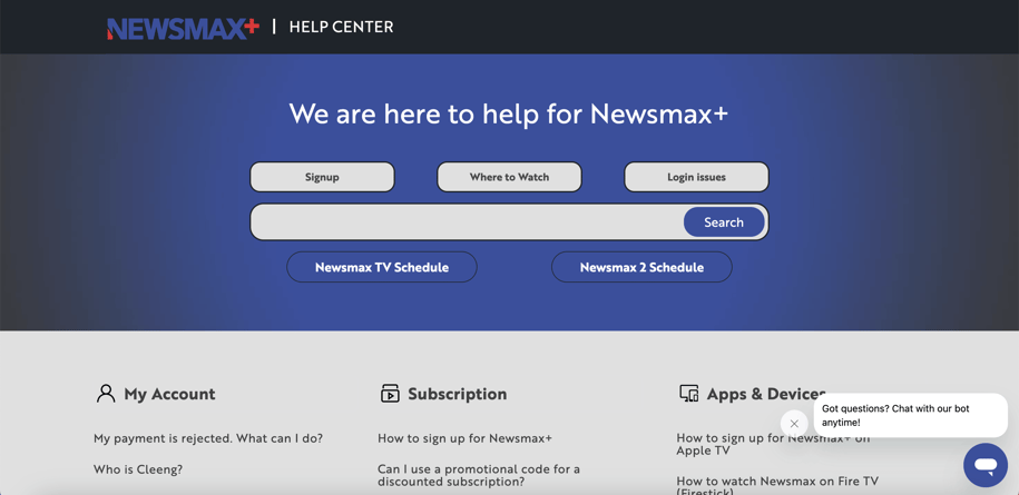 Newsmax Help Center