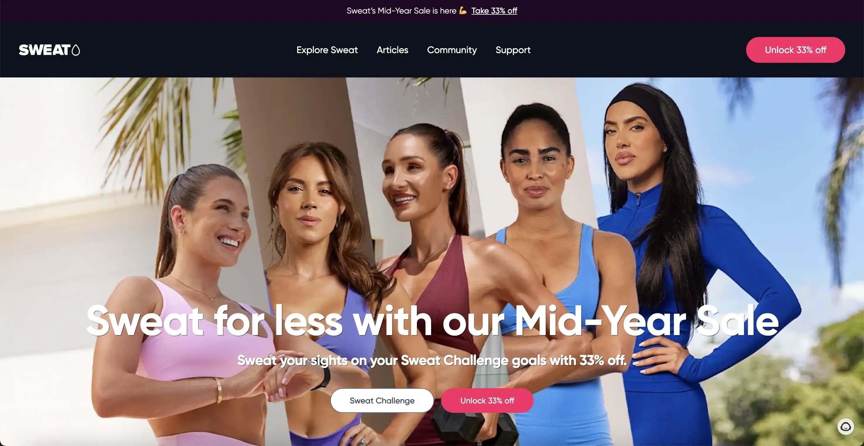 Screenshot of the Sweat app using incentives