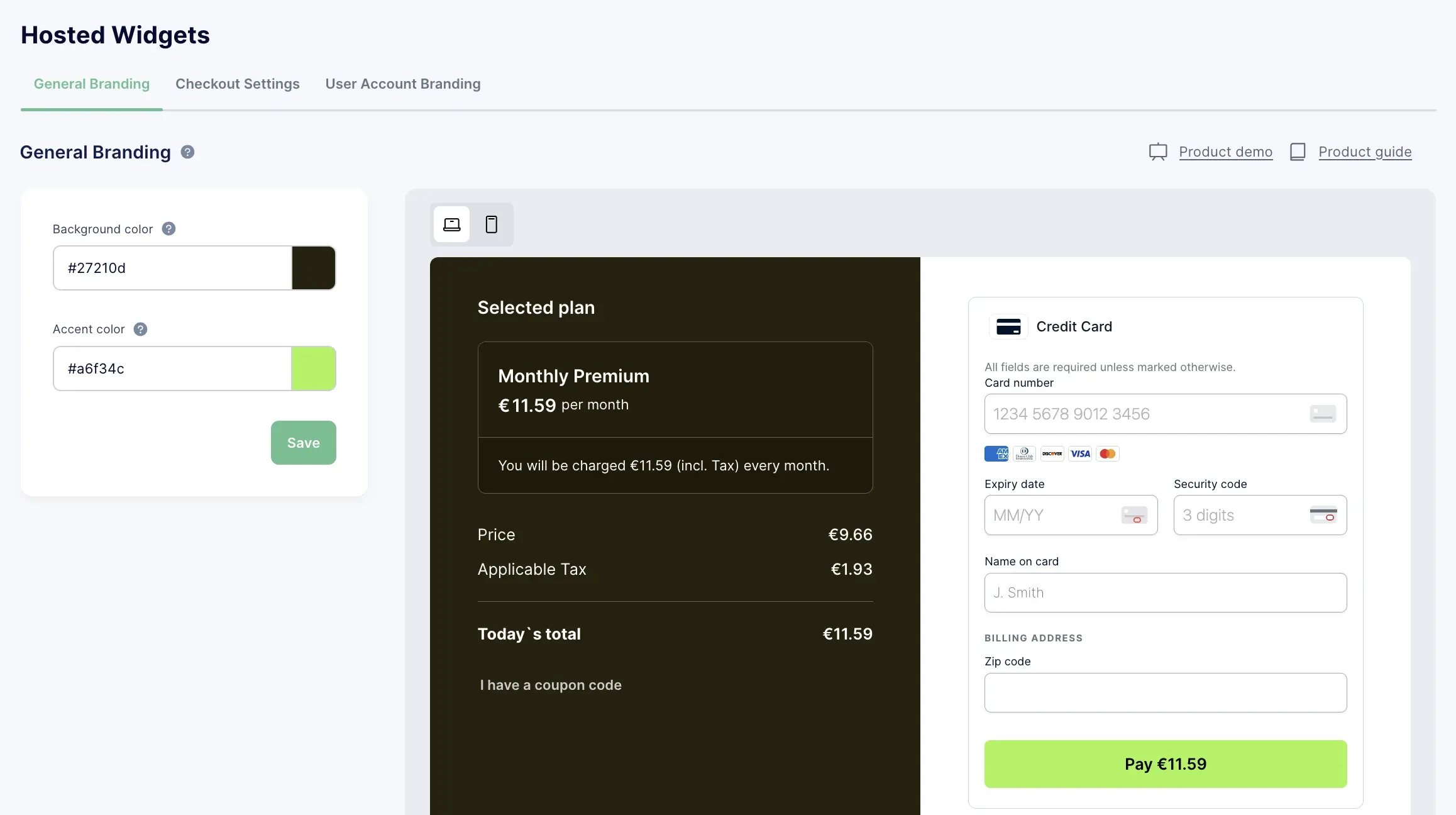hosted widgets checkout personalization